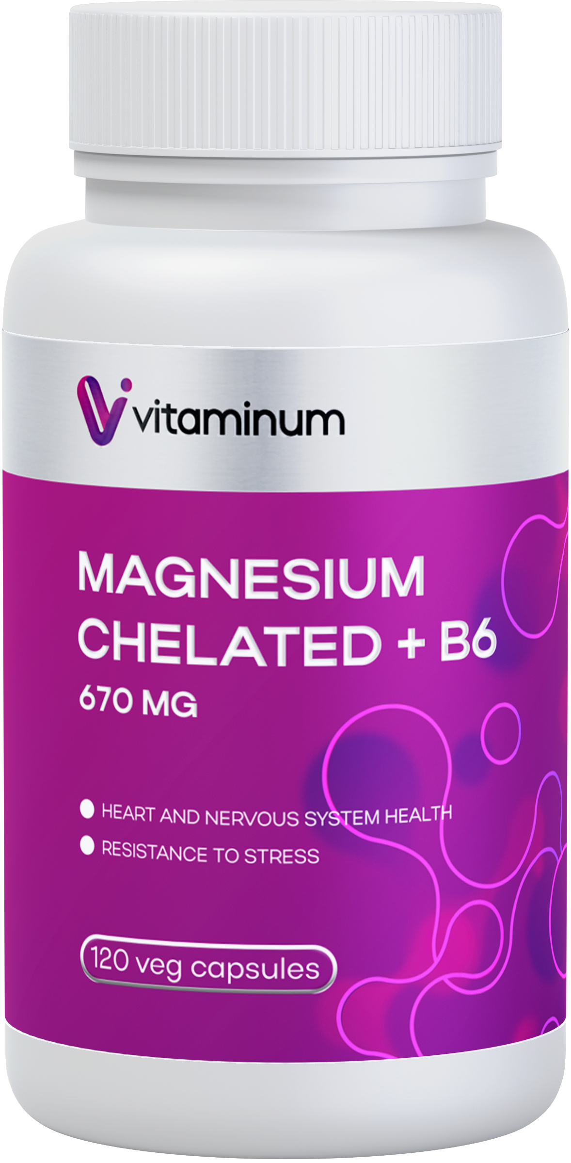  Vitaminum МАГНИЙ ХЕЛАТ + витамин В6 (670 MG) 120 капсул 800 мг  в Бийске